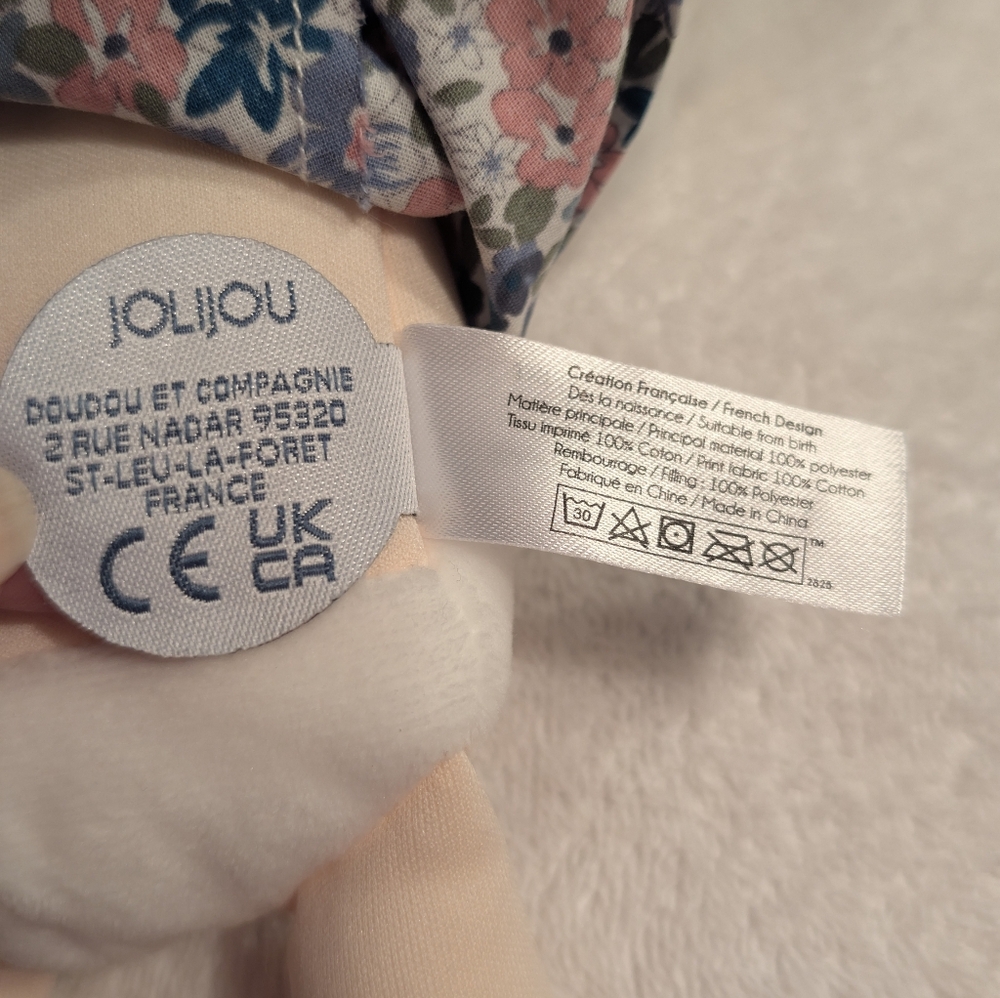 ​Jolijou Paris "Pretty Doll" Plush - Doudou et Compagnie - Blue Floral - Picture 6 of 10